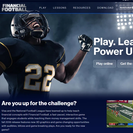 Player celebrating on Financial Football game website