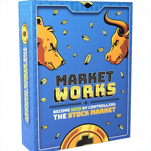 Board game box titled 'Market Works' with bull and bear.