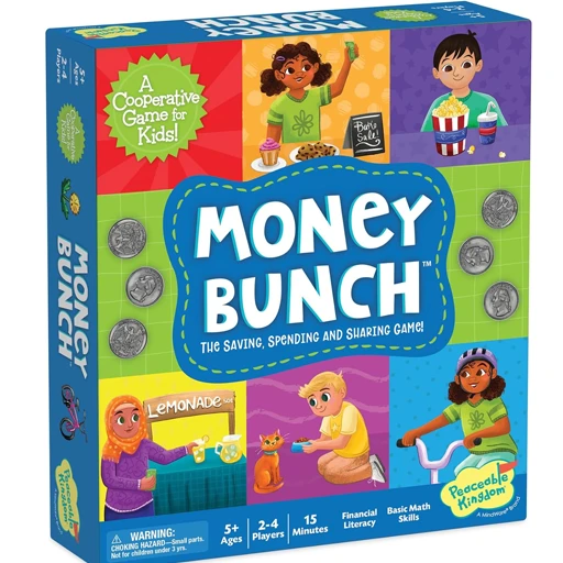 Money Bunch board game box for kids' financial education