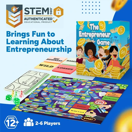 Entrepreneur Game box and board for teaching entrepreneurship