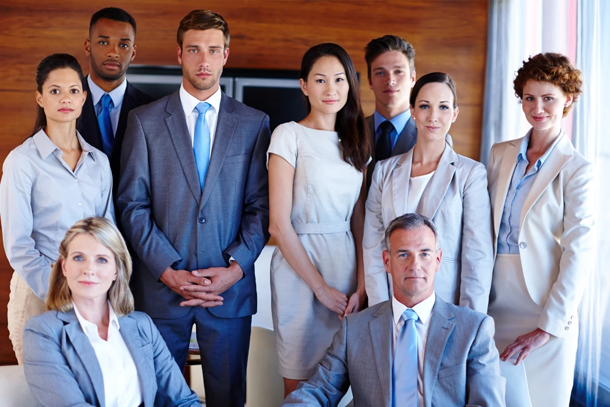 Diverse group of professional business people in office