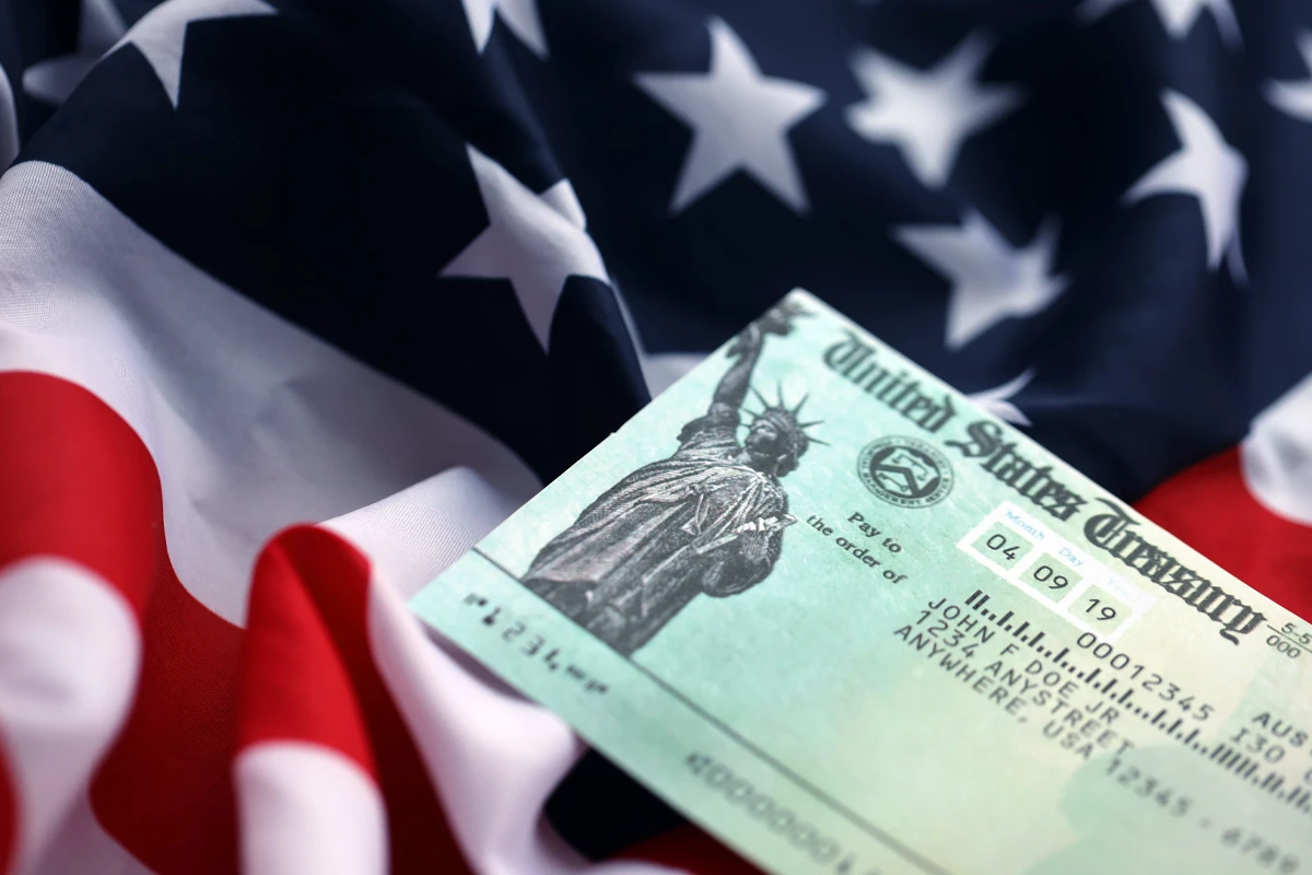 US flag and Social Security card close-up