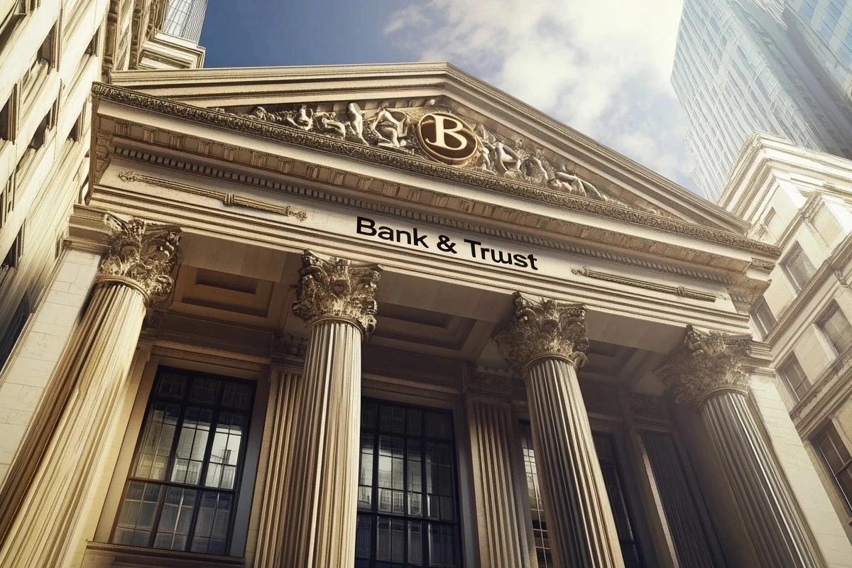 Classical architecture of Bank & Trust building