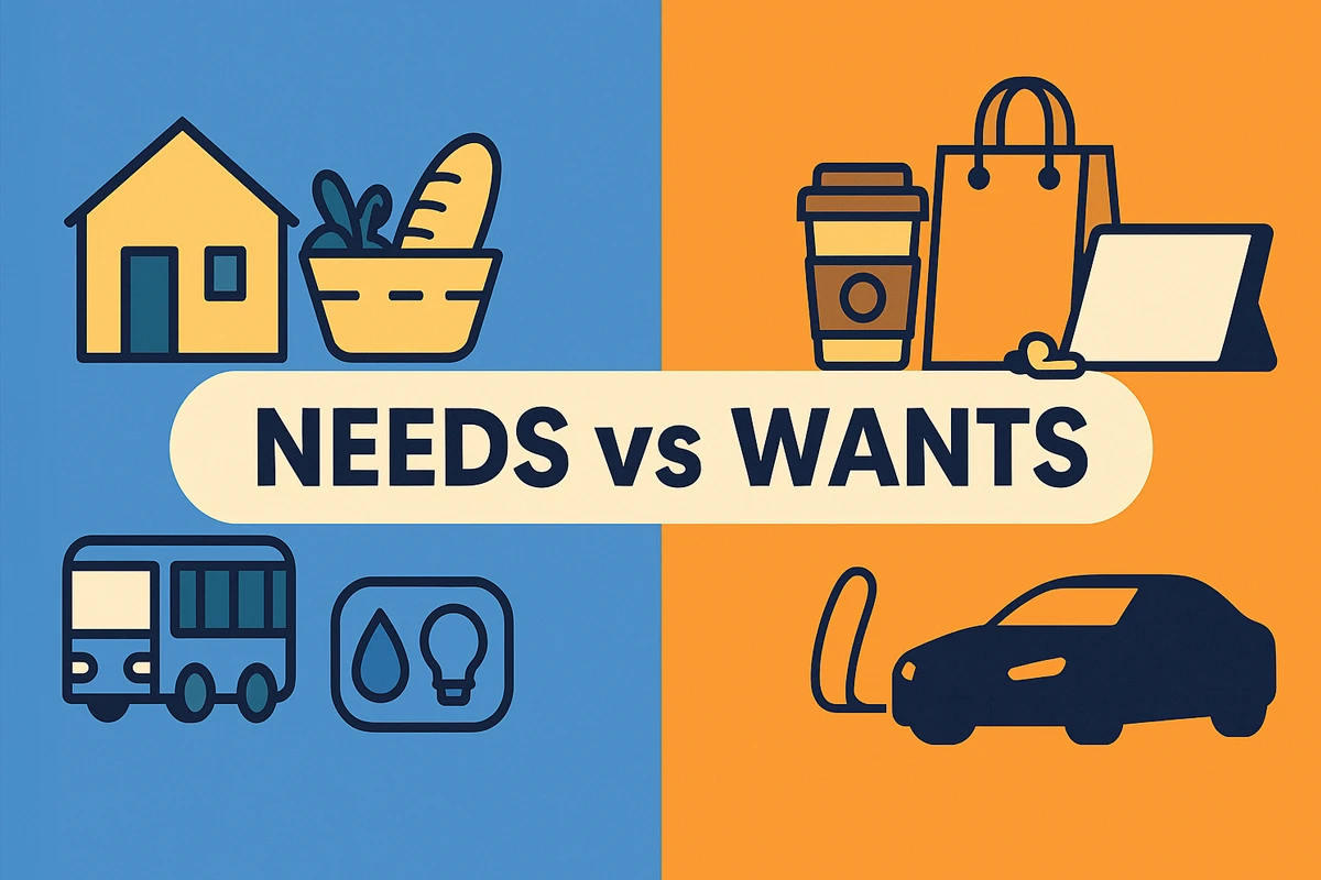 Illustration of basic needs versus wants